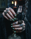 Crow & co. — Emerald Empress: Baroque Serpent & Gem Handcrafted Gothic Press-On Nails